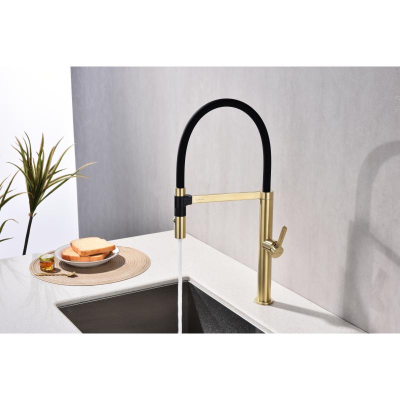 Смеситель для кухни Paulmark Leader Le214101-SBG Светлое брашированное золото