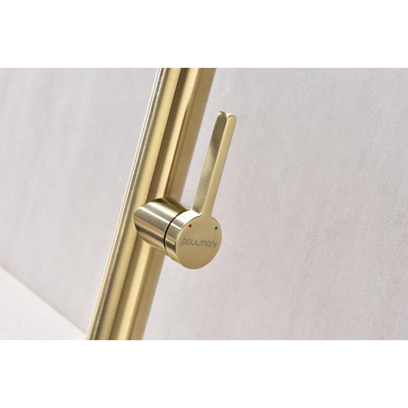 Смеситель для кухни Paulmark Leader Le214101-SBG Светлое брашированное золото