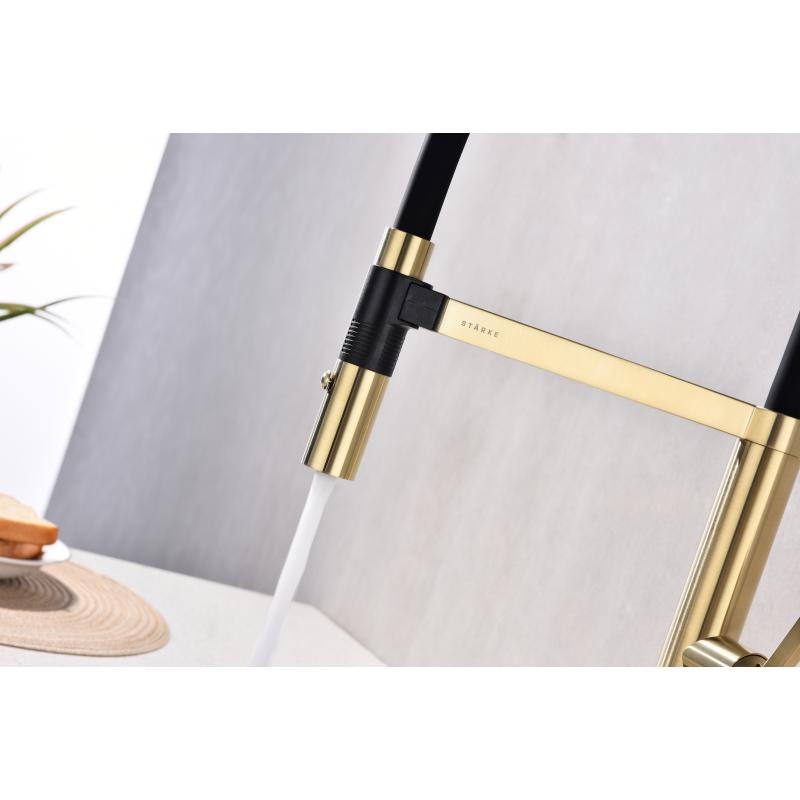 Смеситель для кухни Paulmark Leader Le214101-SBG Светлое брашированное золото