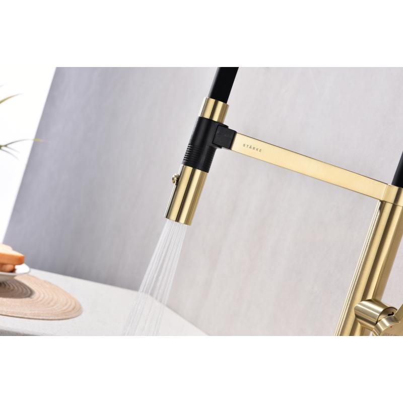 Смеситель для кухни Paulmark Leader Le214101-SBG Светлое брашированное золото