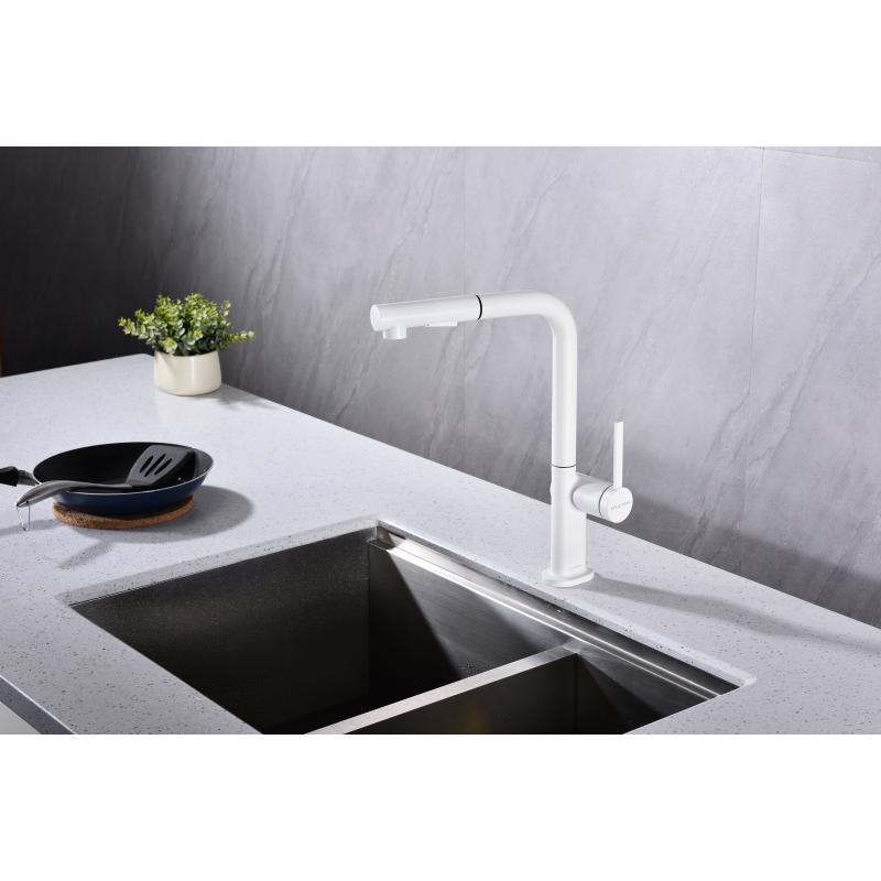 Смеситель для кухни Paulmark Neo Ne214419-431 Белый матовый