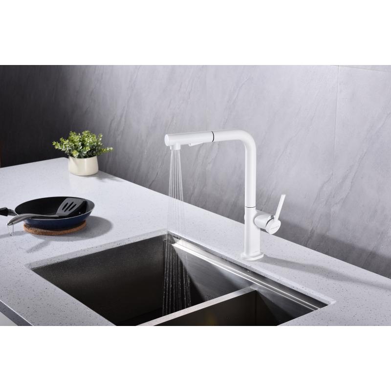 Смеситель для кухни Paulmark Neo Ne214419-431 Белый матовый