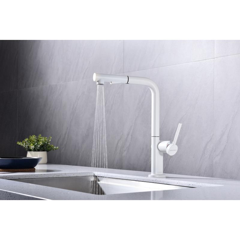 Смеситель для кухни Paulmark Neo Ne214419-431 Белый матовый