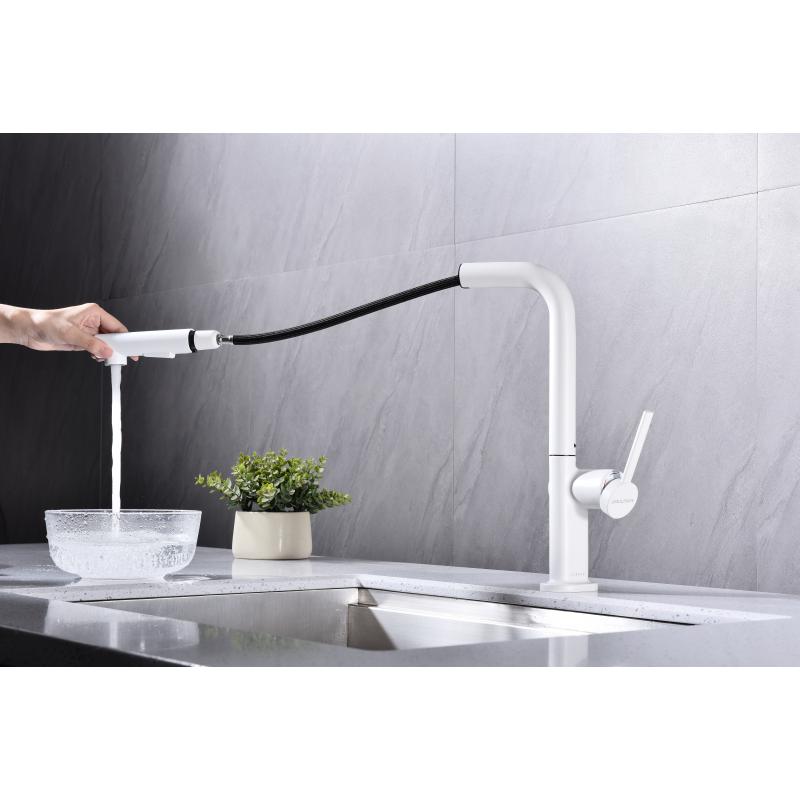 Смеситель для кухни Paulmark Neo Ne214419-431 Белый матовый