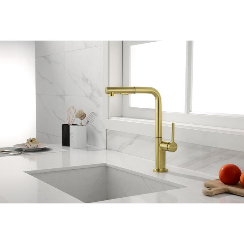 Смеситель для кухни Paulmark Neo Ne214419-BG Брашированное золото