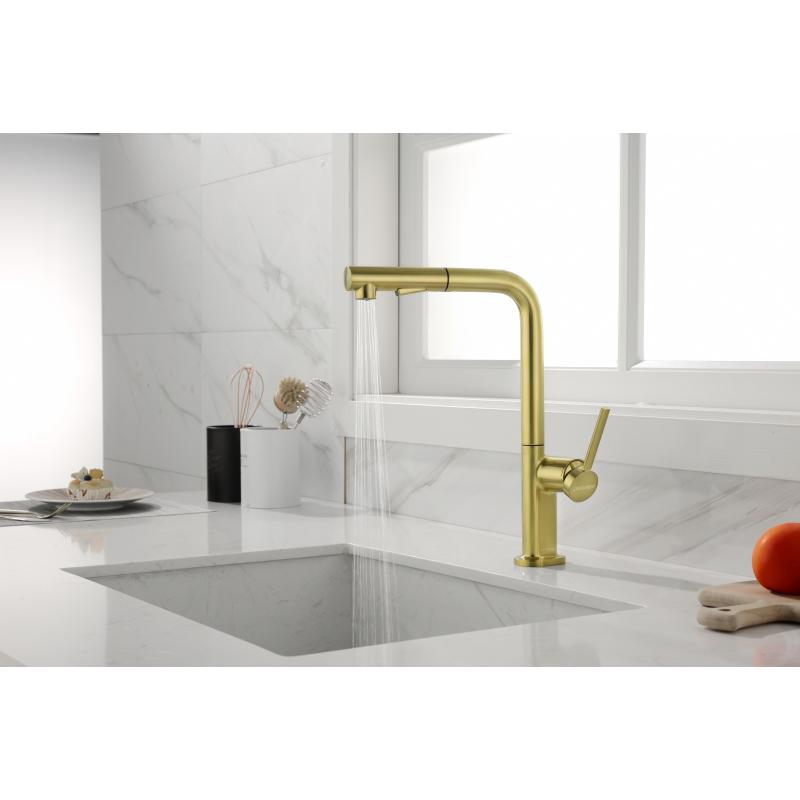 Смеситель для кухни Paulmark Neo Ne214419-BG Брашированное золото