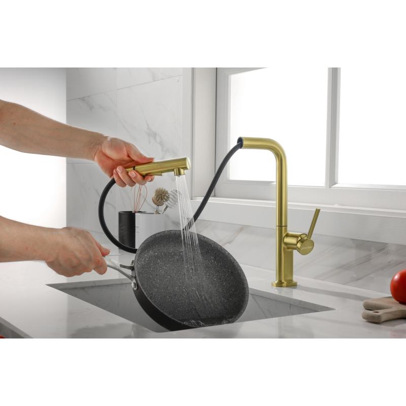 Смеситель для кухни Paulmark Neo Ne214419-BG Брашированное золото