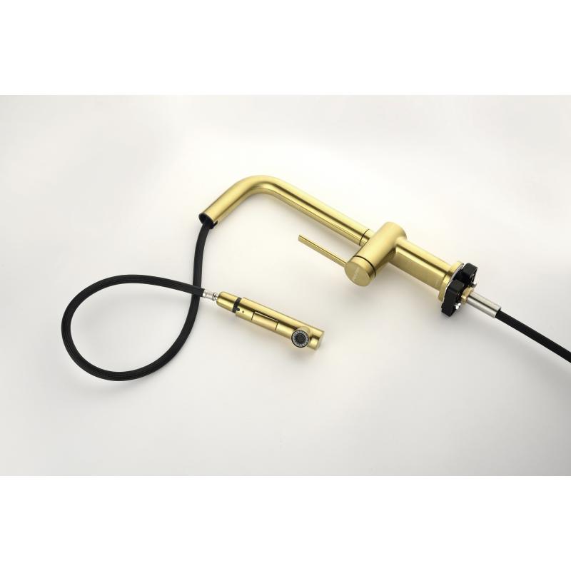 Смеситель для кухни Paulmark Neo Ne214419-BG Брашированное золото