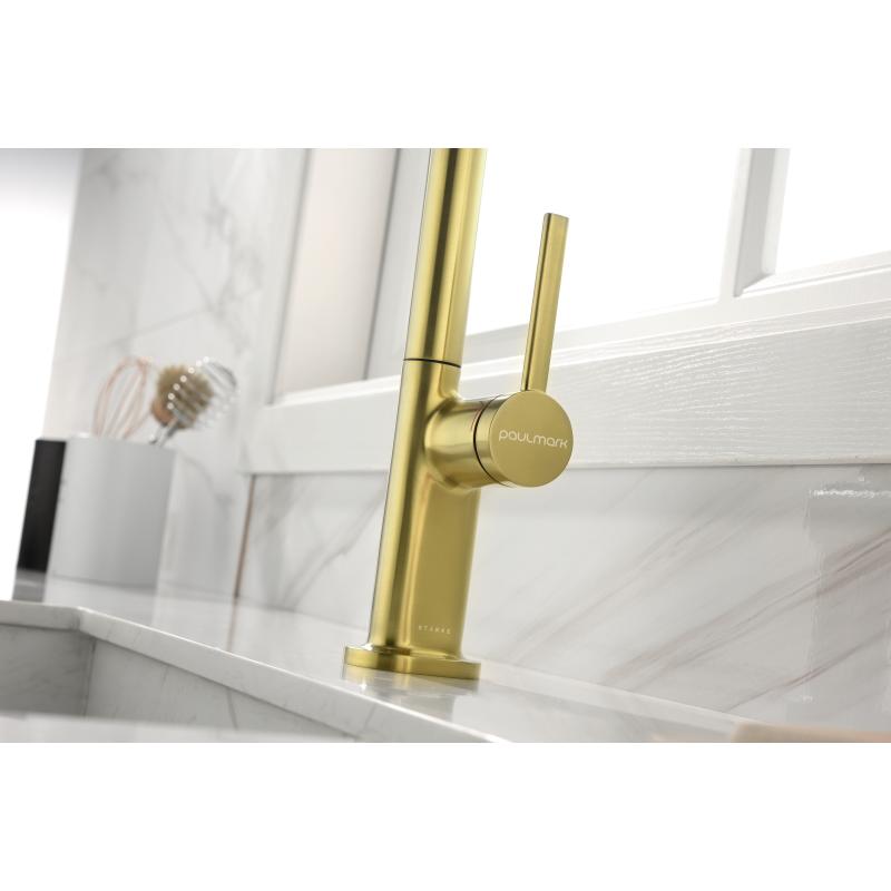 Смеситель для кухни Paulmark Neo Ne214419-BG Брашированное золото