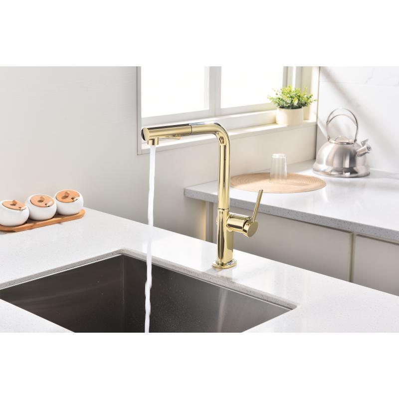 Смеситель для кухни Paulmark Neo Ne214419-G Золото