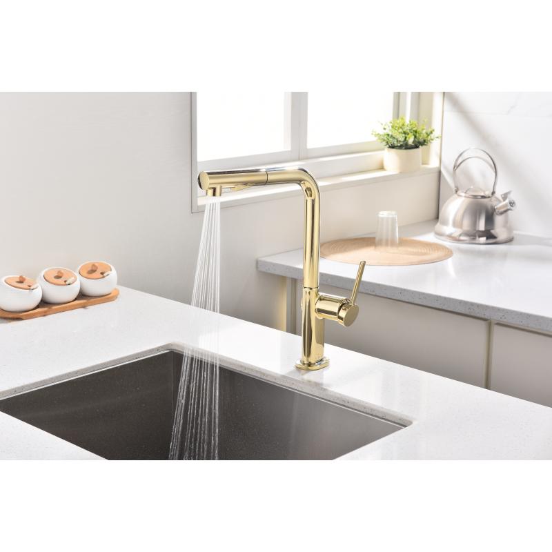 Смеситель для кухни Paulmark Neo Ne214419-G Золото