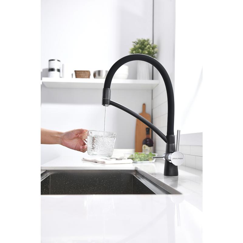 Смеситель для кухни Paulmark Siegen Si213111-418 Черный металлик