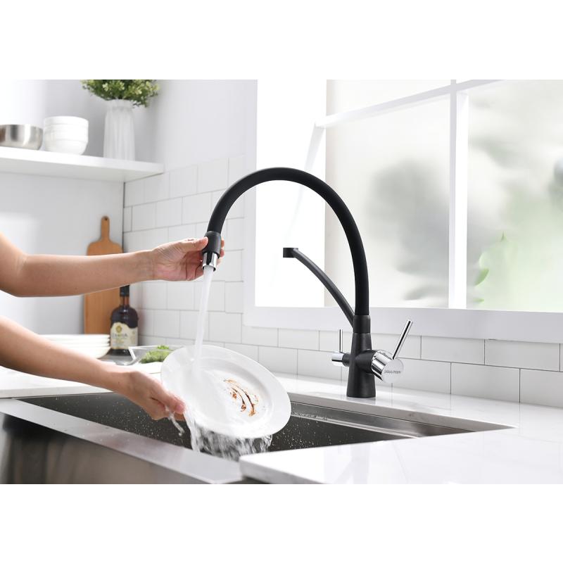 Смеситель для кухни Paulmark Siegen Si213111-418 Черный металлик