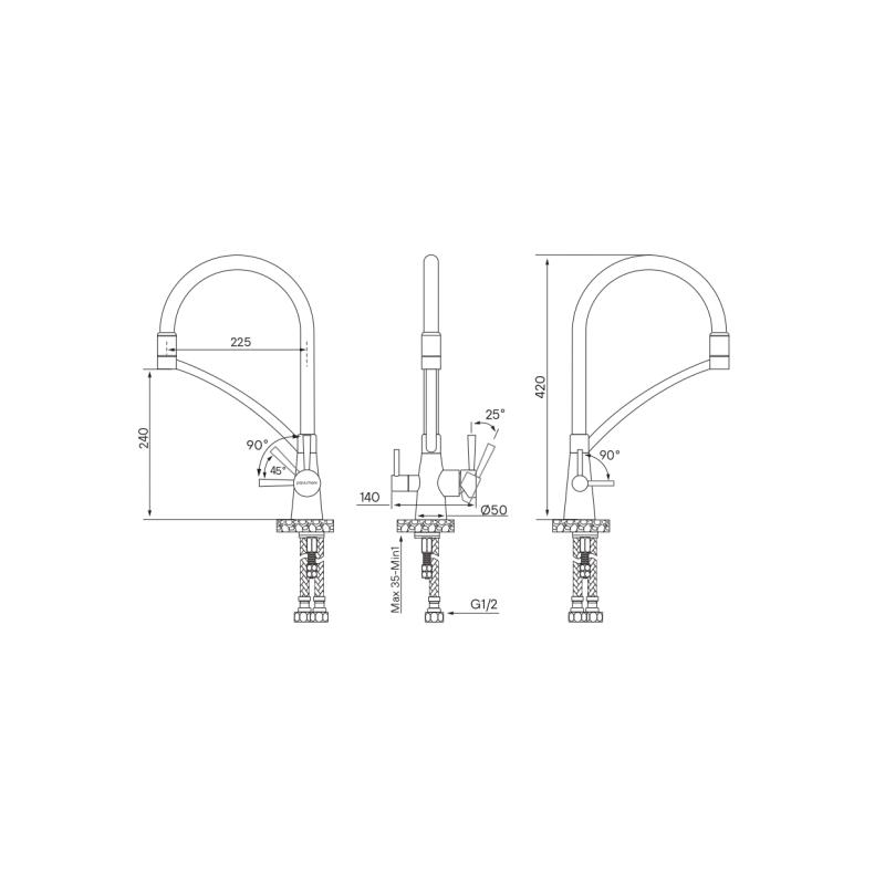 Смеситель для кухни Paulmark Siegen Si213111-NI Никель
