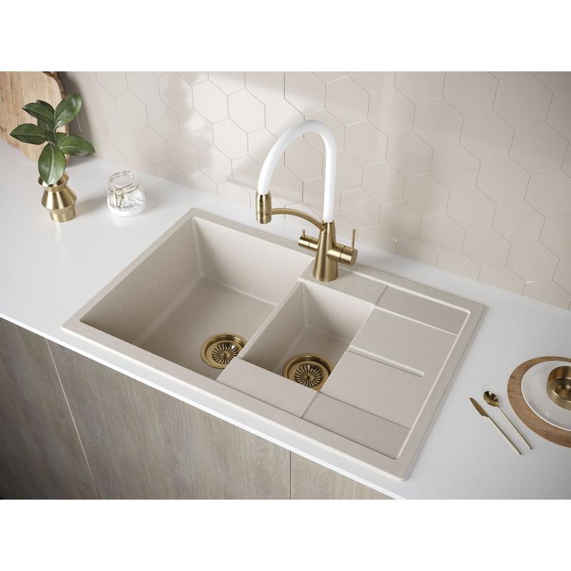 Смеситель для кухни Paulmark Siegen Si213111-BRw Бронза Белый