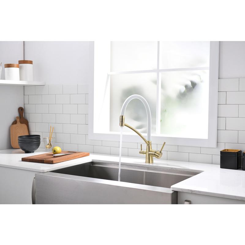 Смеситель для кухни Paulmark Siegen Si213111-BRw Бронза Белый