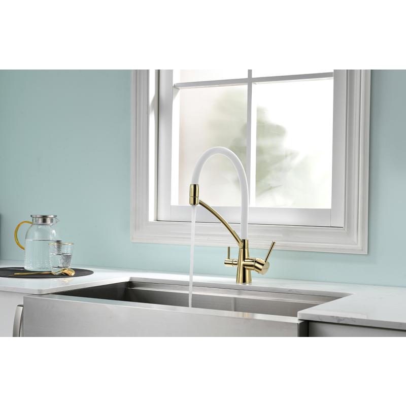 Смеситель для кухни Paulmark Siegen Si213111-Gw Золото Белый