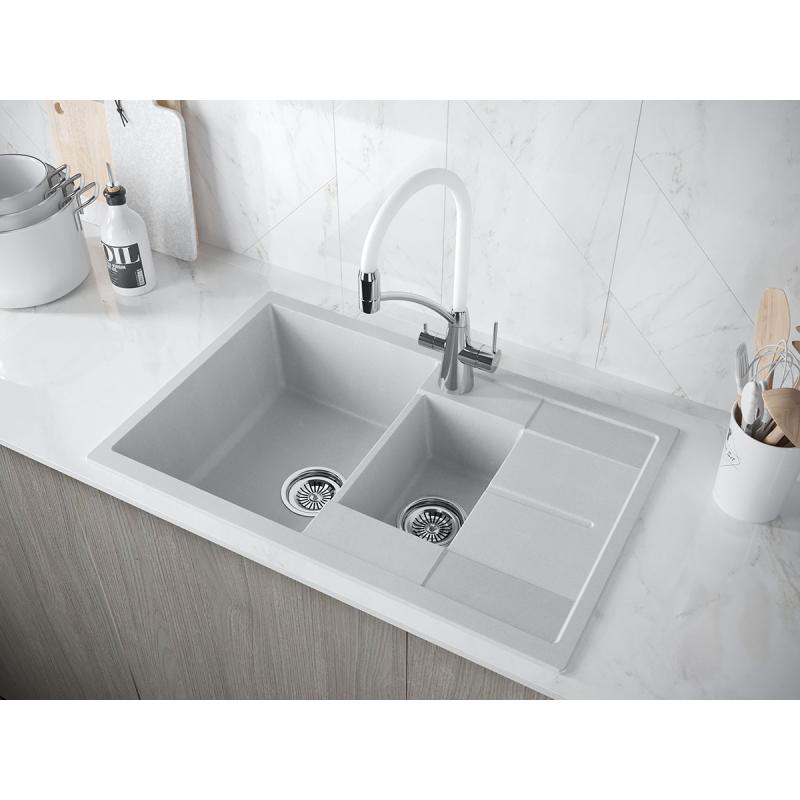 Смеситель для кухни Paulmark Siegen Si213111-CRw Хром Белый