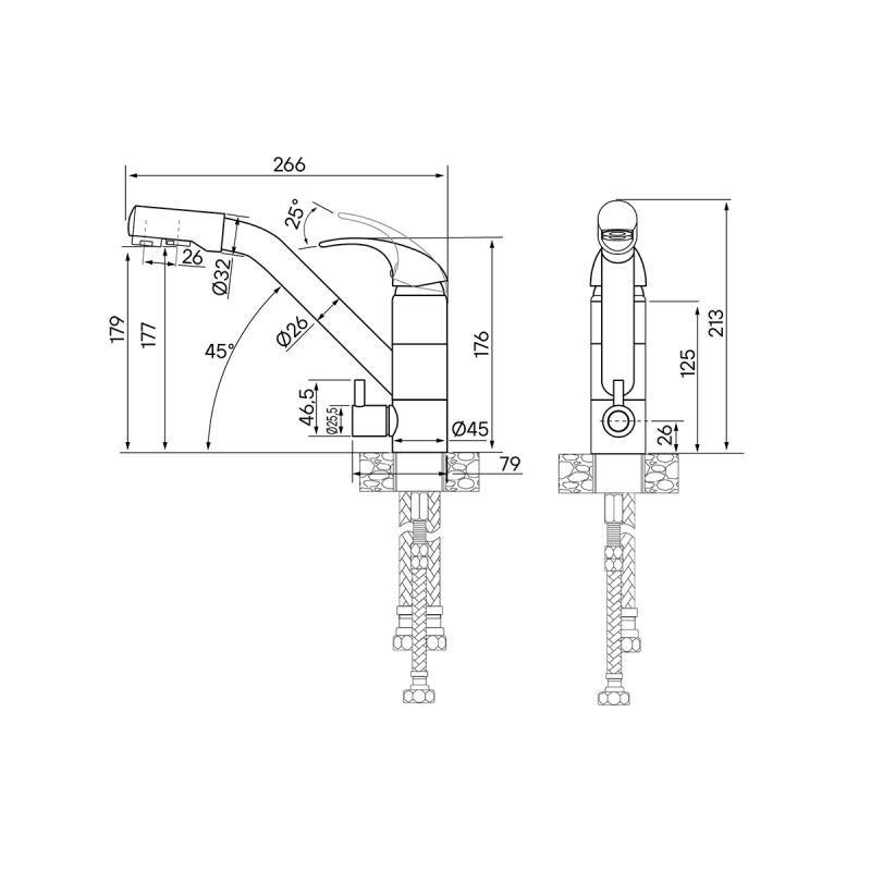 Смеситель для кухни Paulmark Hessen He213017-401 Антрацит