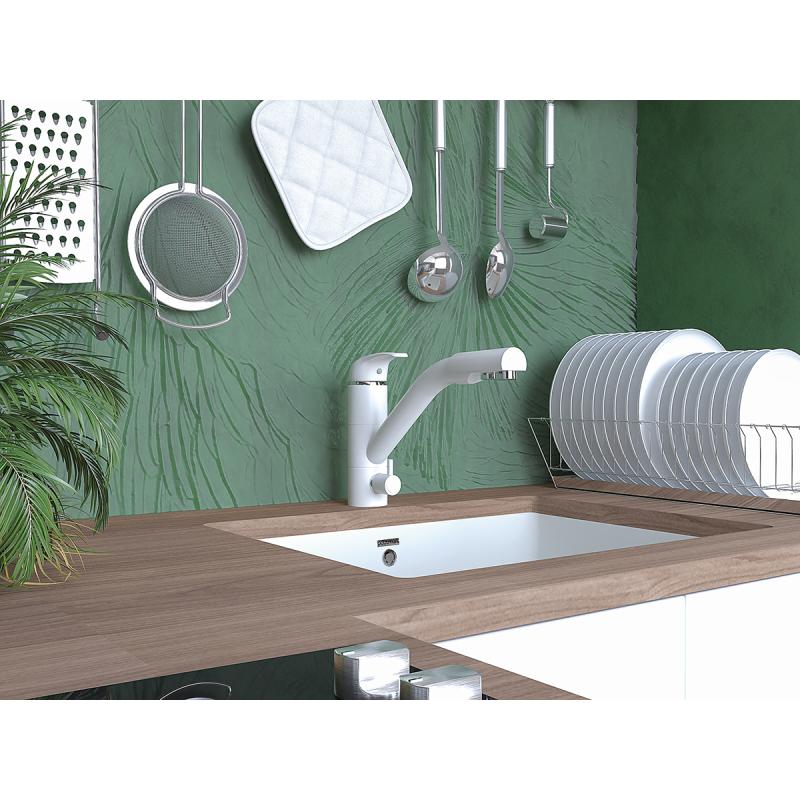 Смеситель для кухни Paulmark Hessen He213017-431 Белый матовый