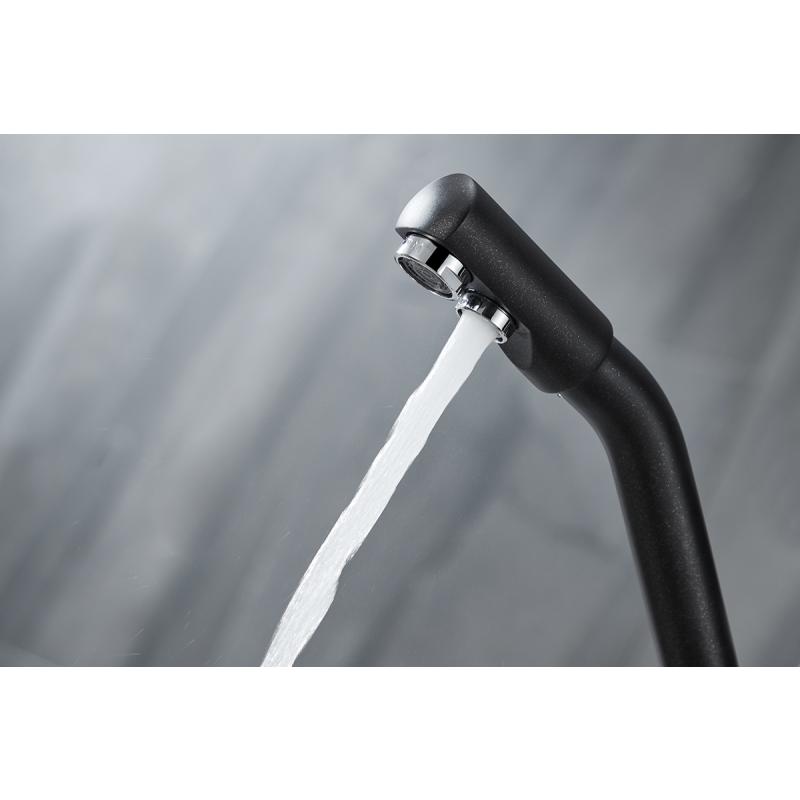 Смеситель для кухни Paulmark Hessen He213017-418 Черный металлик