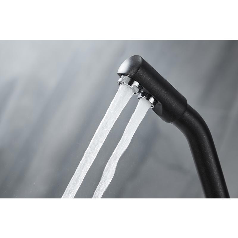 Смеситель для кухни Paulmark Hessen He213017-418 Черный металлик