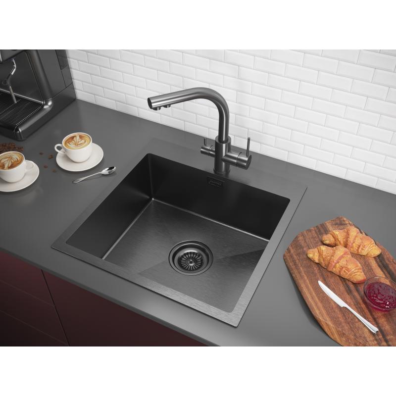 Смеситель для кухни Paulmark Essen Es213011-GM Вороненая сталь