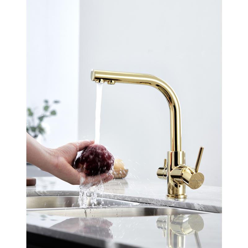 Смеситель для кухни Paulmark Essen Es213011-G Золото