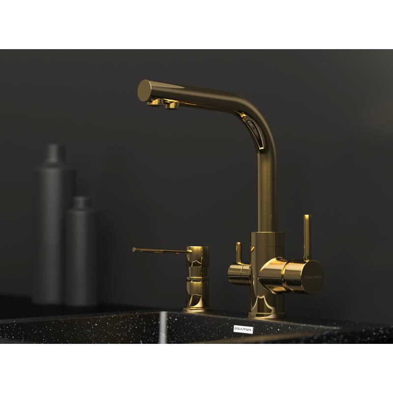 Смеситель для кухни Paulmark Essen Es213011-G Золото