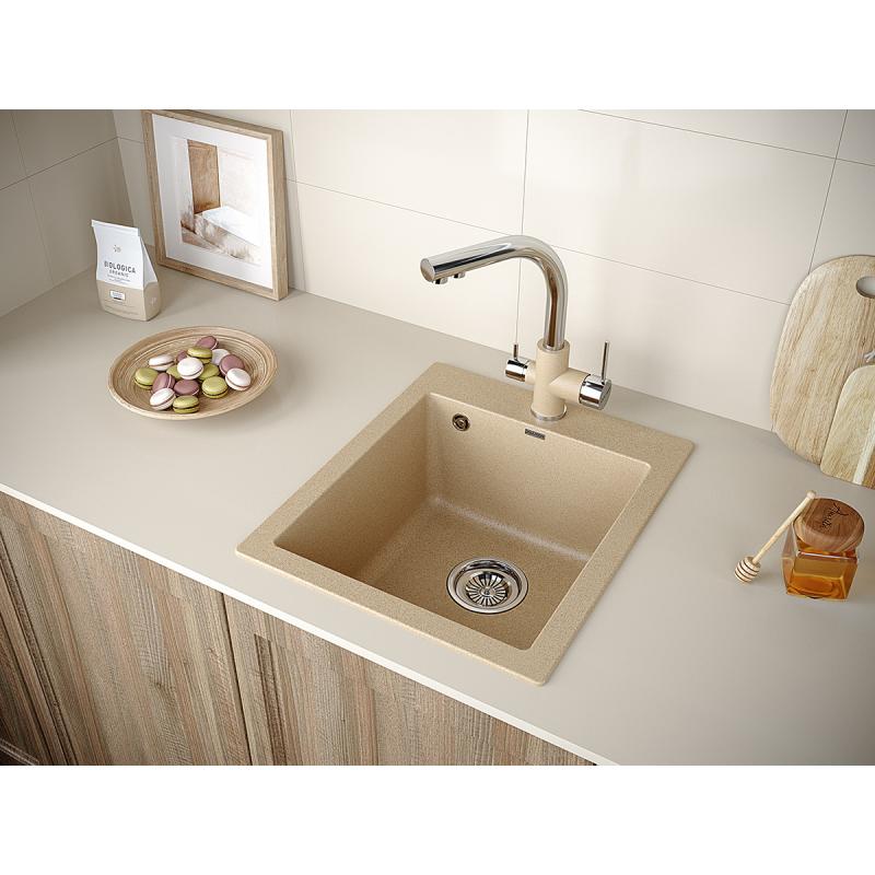 Смеситель для кухни Paulmark Essen Es213011-QUCR Кварц матовый Хром