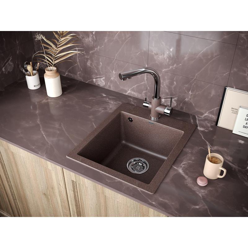 Смеситель для кухни Paulmark Essen Es213011-COCR Кофе матовый Хром