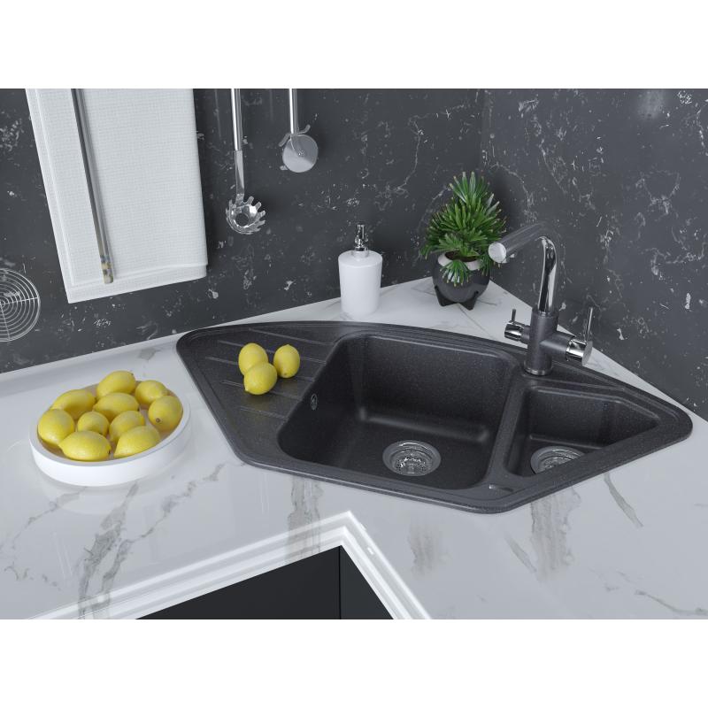 Смеситель для кухни Paulmark Essen Es213011-BLCR Черный Хром