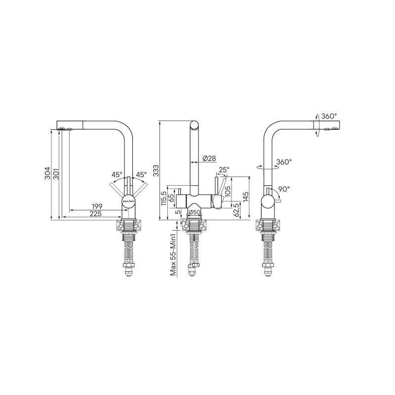 Смеситель для кухни Paulmark Skalen Sk213020-310 Серый матовый