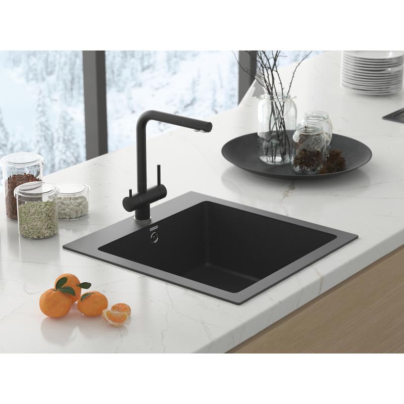 Смеситель для кухни Paulmark Skalen Sk213020-308 Черный матовый