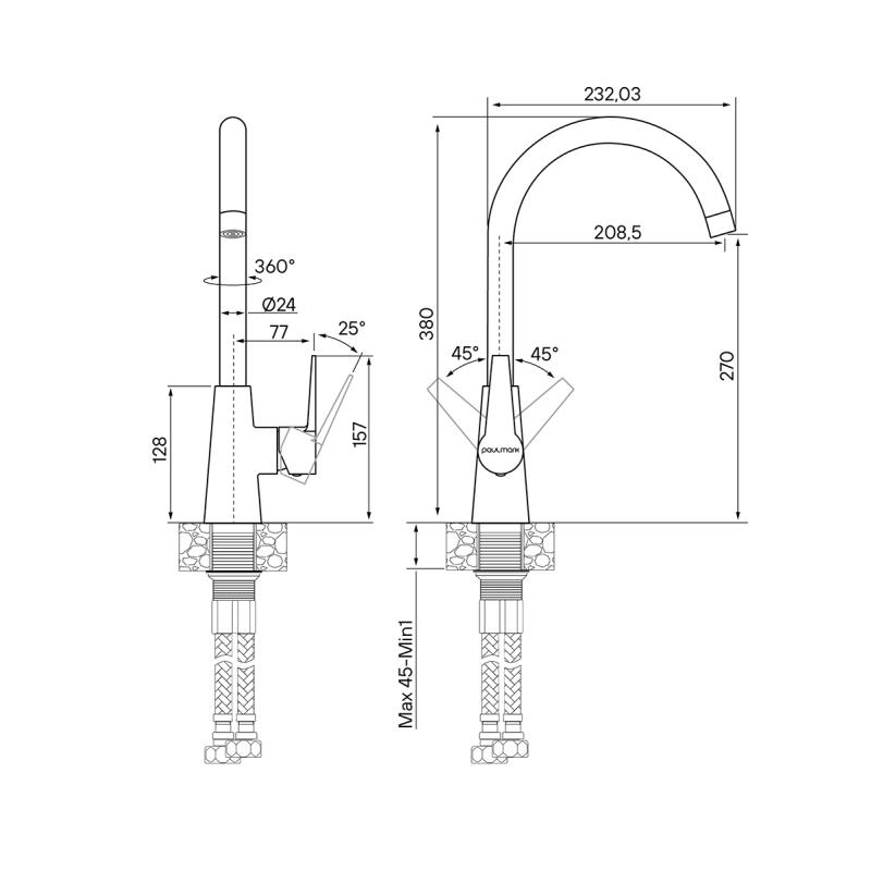Смеситель для кухни Paulmark Holstein Ho212065-431 Белый матовый
