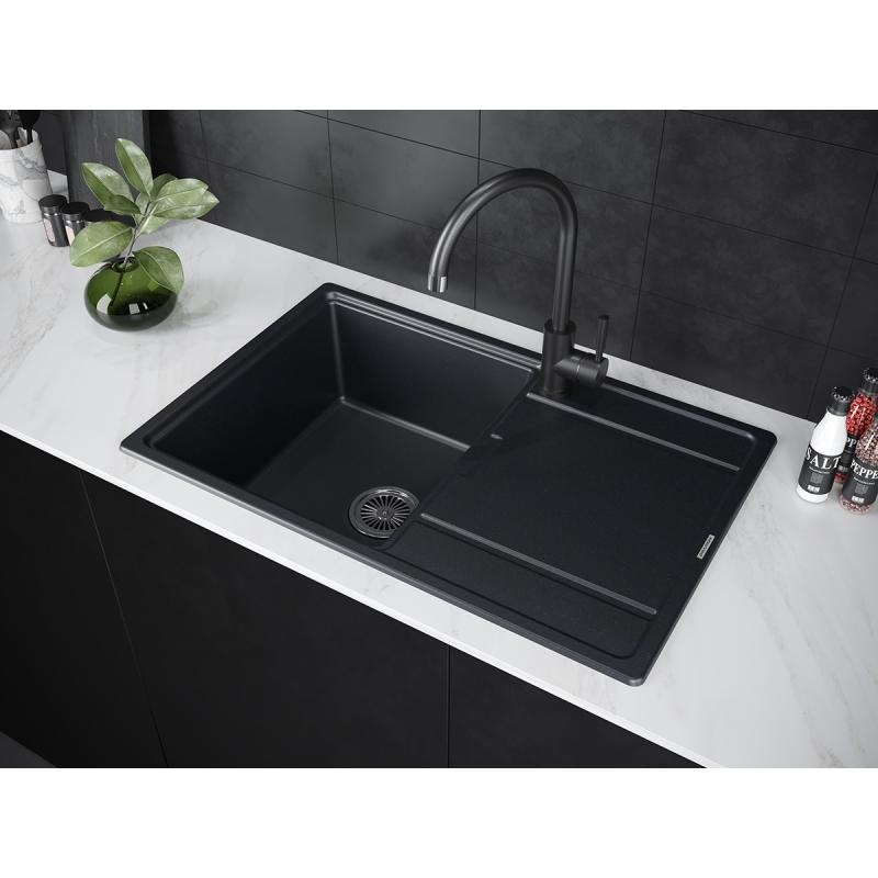 Смеситель для кухни Paulmark Holstein Ho212063-418 Черный металлик