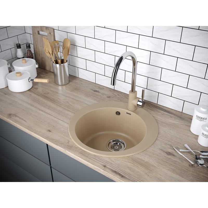 Смеситель для кухни Paulmark Holstein Ho212063-QUCR Кварц матовый Хром