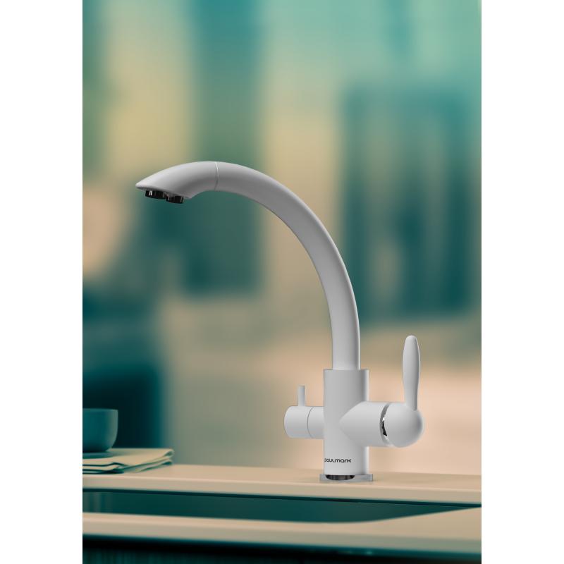 Смеситель для кухни Paulmark Essen Es213001-431 Белый матовый