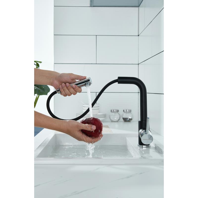 Смеситель для кухни Paulmark Kassel Ka214311-401 Антрацит Хром