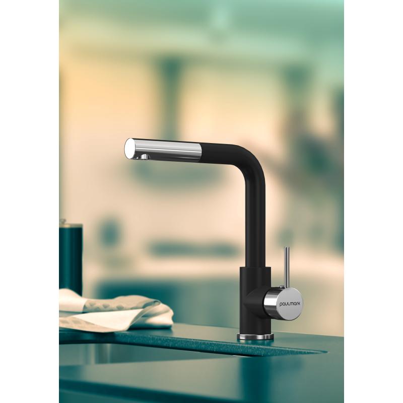 Смеситель для кухни Paulmark Kassel Ka214311-401 Антрацит Хром