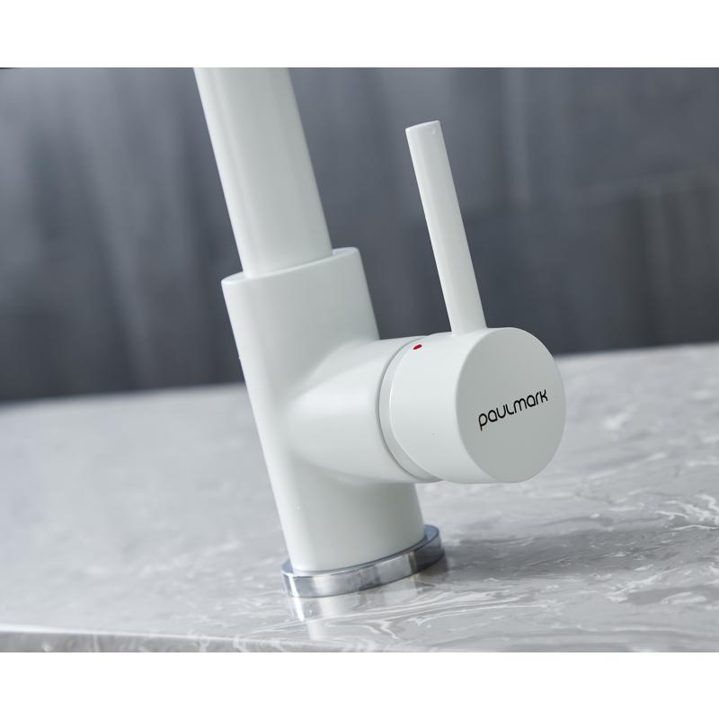 Смеситель для кухни Paulmark Kassel Ka214311-431TW Белый матовый