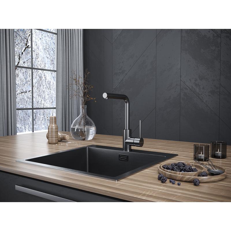 Смеситель для кухни Paulmark Honner Ho212018-GM Вороненая сталь