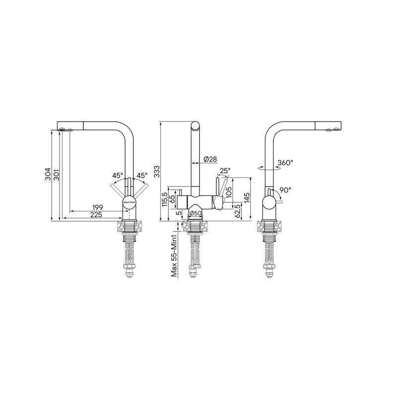Смеситель для кухни Paulmark Skalen Sk213020-GM Вороненая сталь
