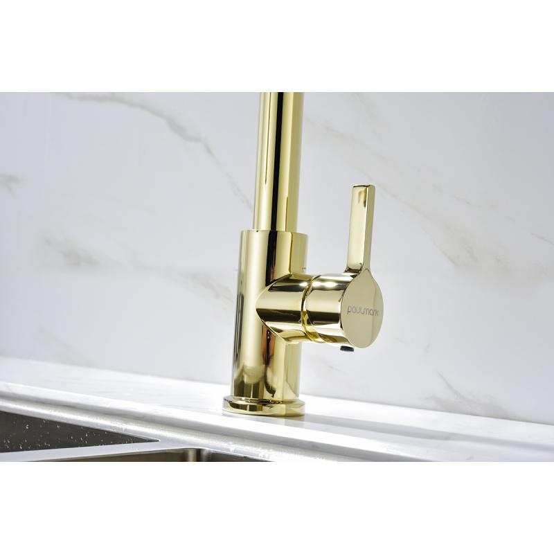 Смеситель для кухни Paulmark Halt Ha214021-G Золото