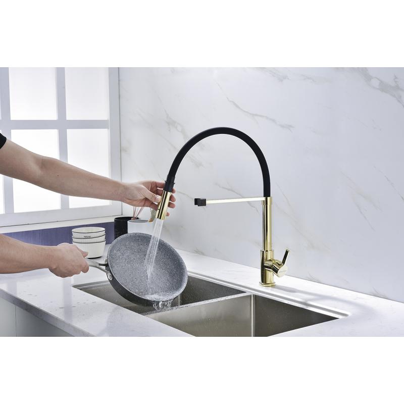 Смеситель для кухни Paulmark Halt Ha214021-G Золото