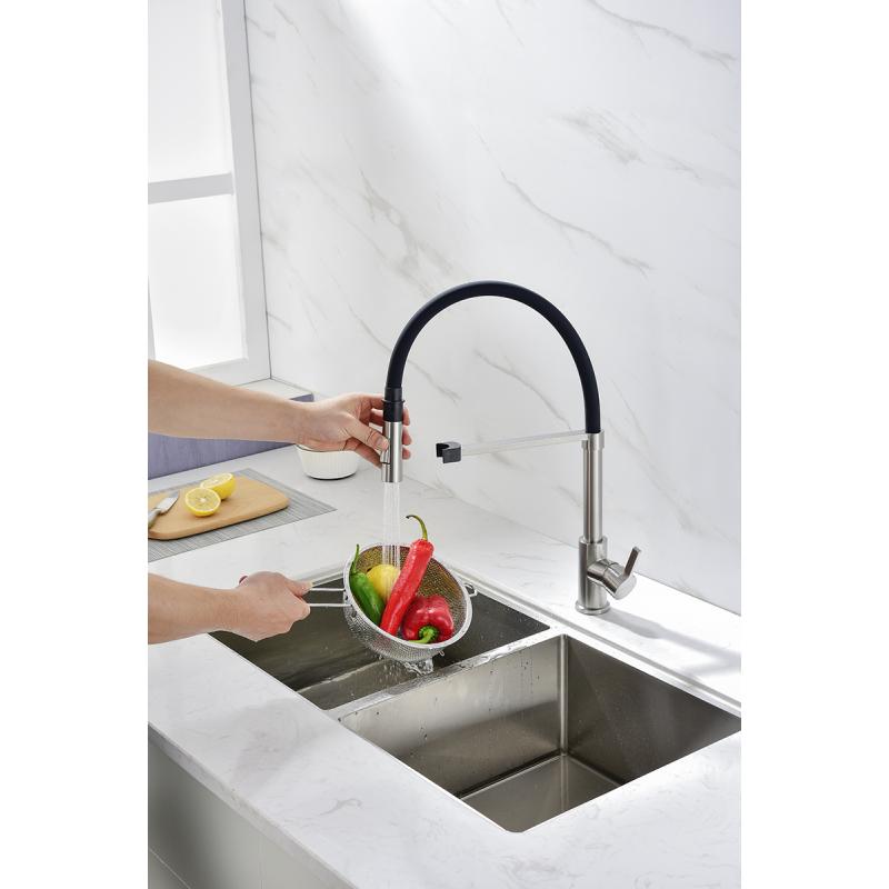 Смеситель для кухни Paulmark Halt Ha214021-Ni Никель