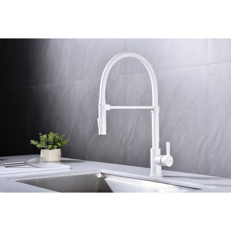 Смеситель для кухни Paulmark Halt Ha214021-431 Белый матовый