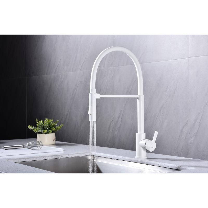 Смеситель для кухни Paulmark Halt Ha214021-431 Белый матовый