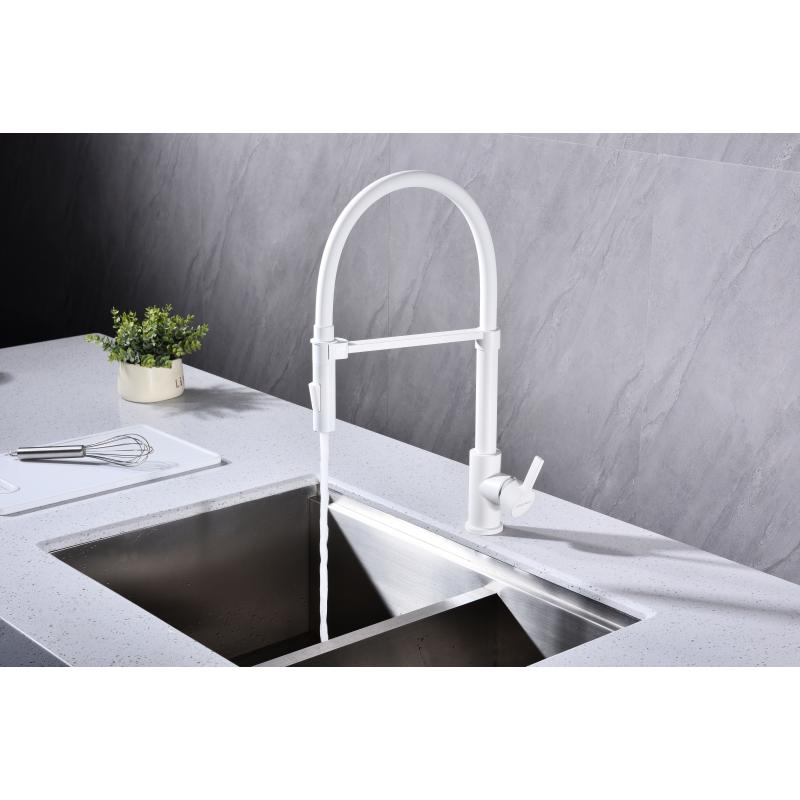 Смеситель для кухни Paulmark Halt Ha214021-431 Белый матовый