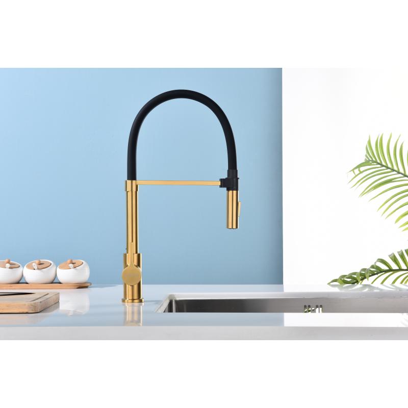 Смеситель для кухни Paulmark Halt Ha214021-BG Брашированное золото